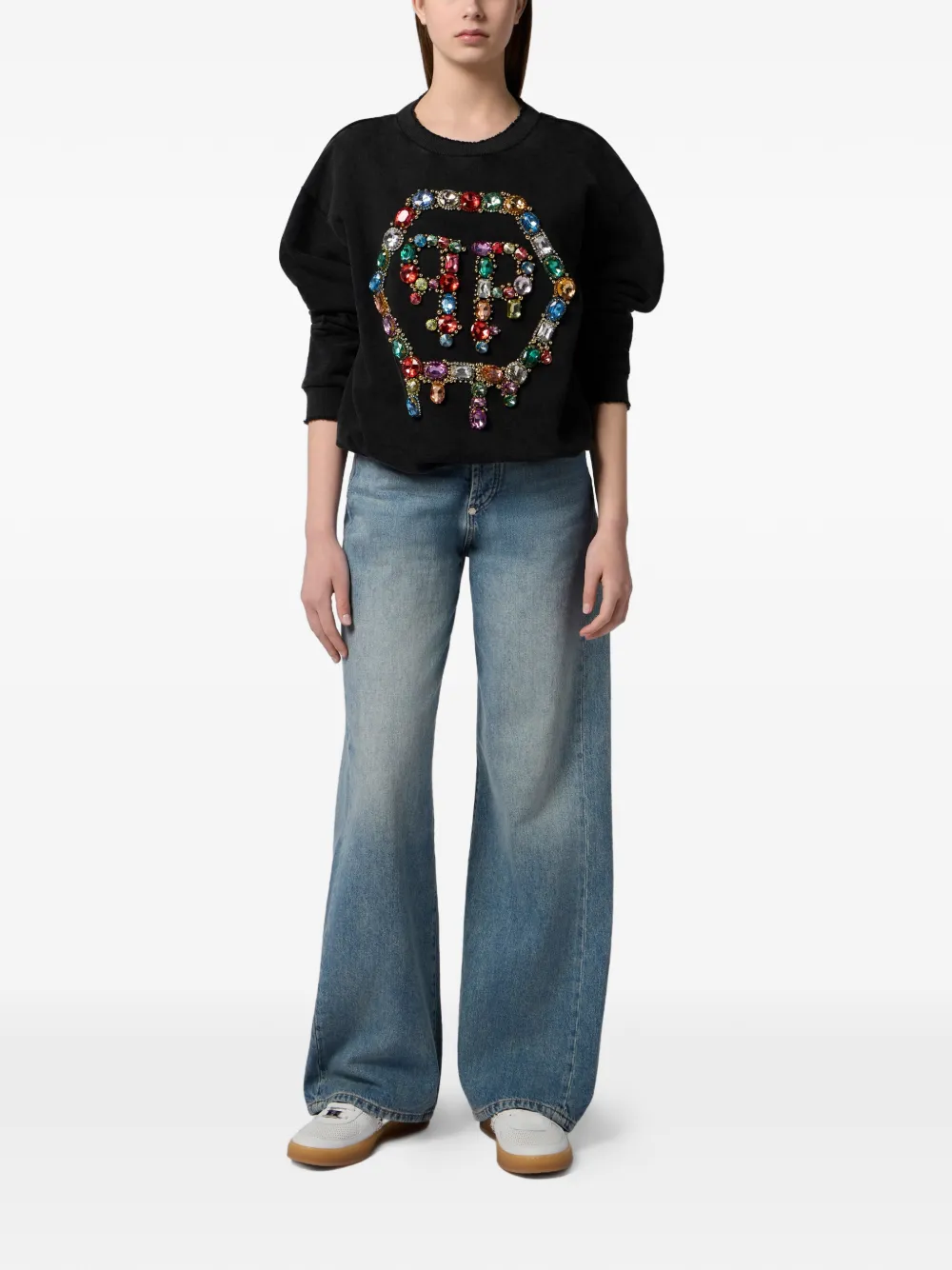  Philipp Plein Sudadera Con Espalda Abierta - Negro 