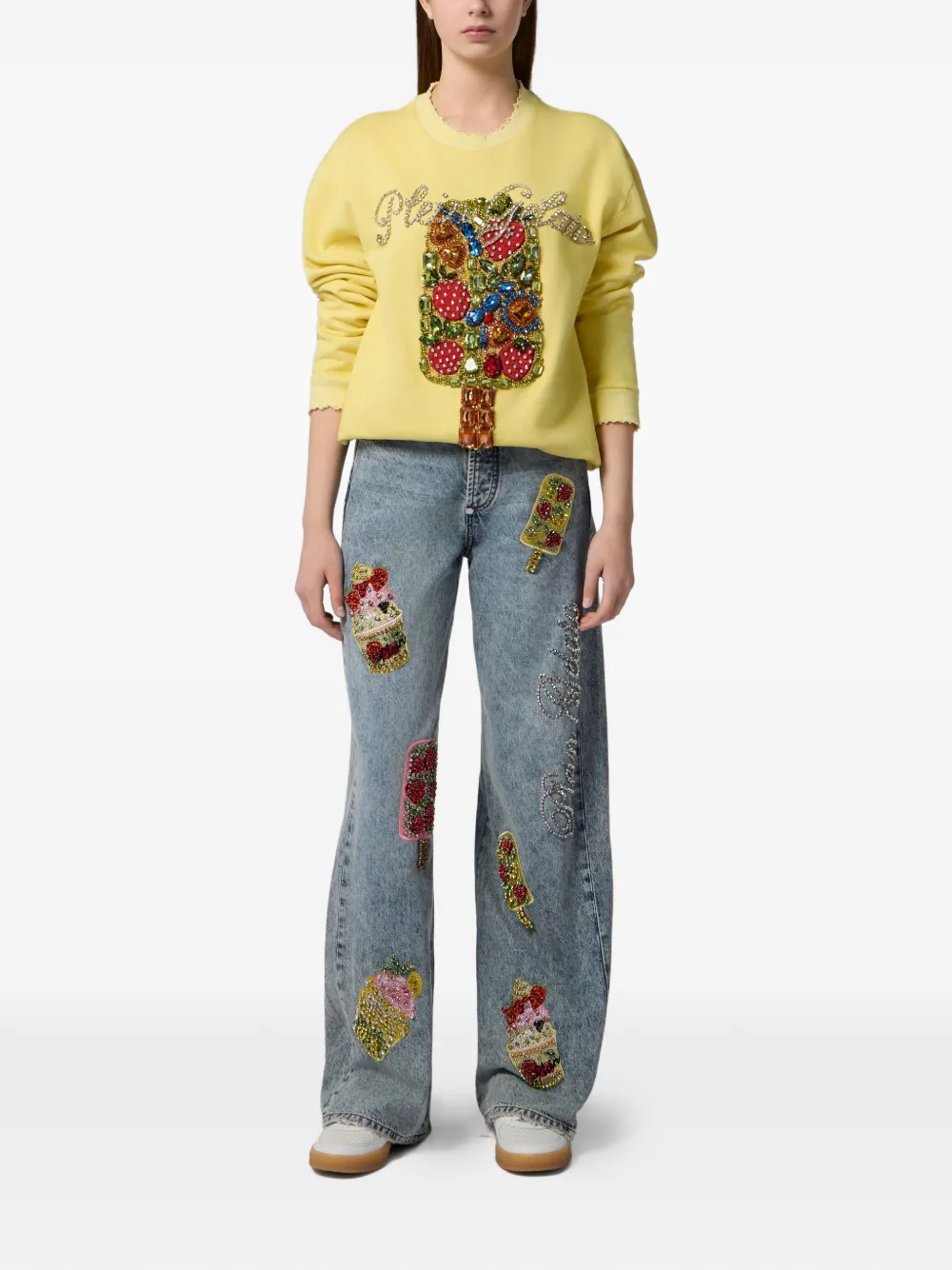  Philipp Plein Sudadera Con Apliques - Amarillo 