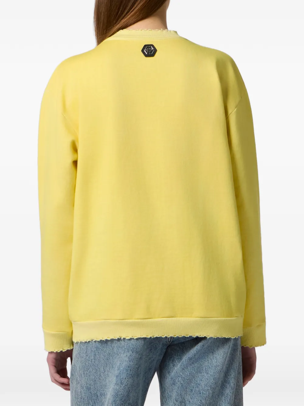 Philipp Plein Verfraaide sweater Geel
