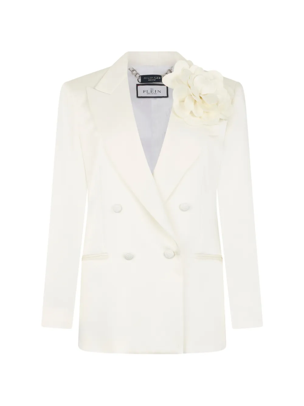 Philipp Plein Doppelreihiger Blazer mit Blumendetail - Nude
