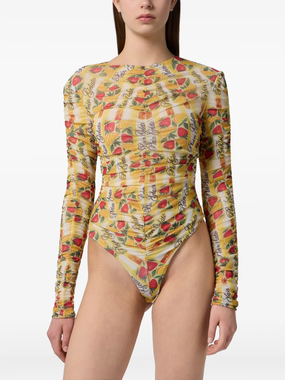Philipp Plein Gelato body met lange mouwen Geel