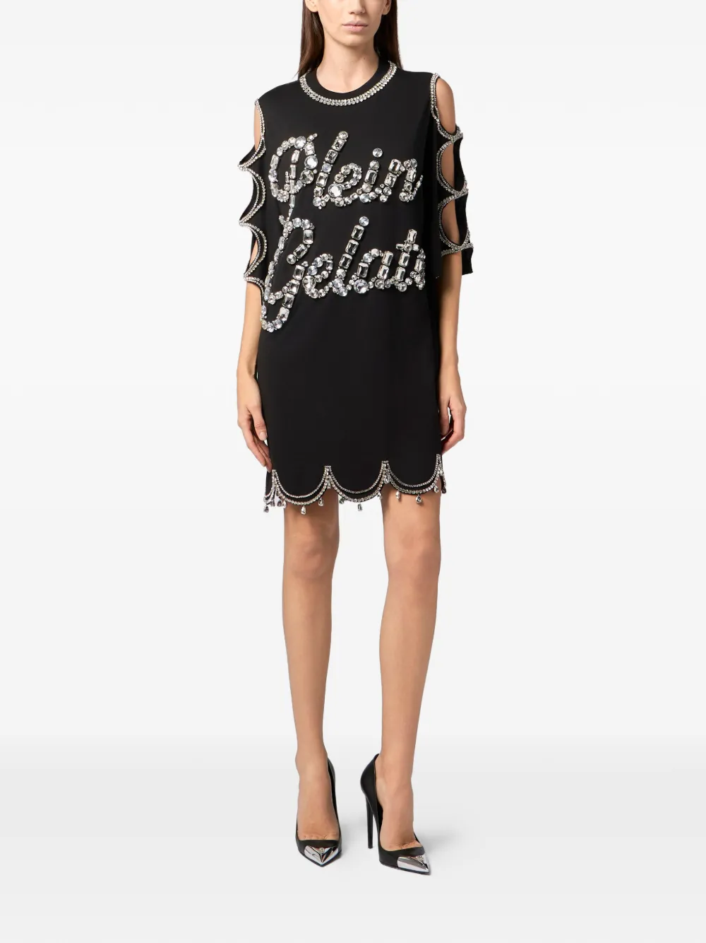 Philipp Plein Verfraaide mini-jurk Zwart