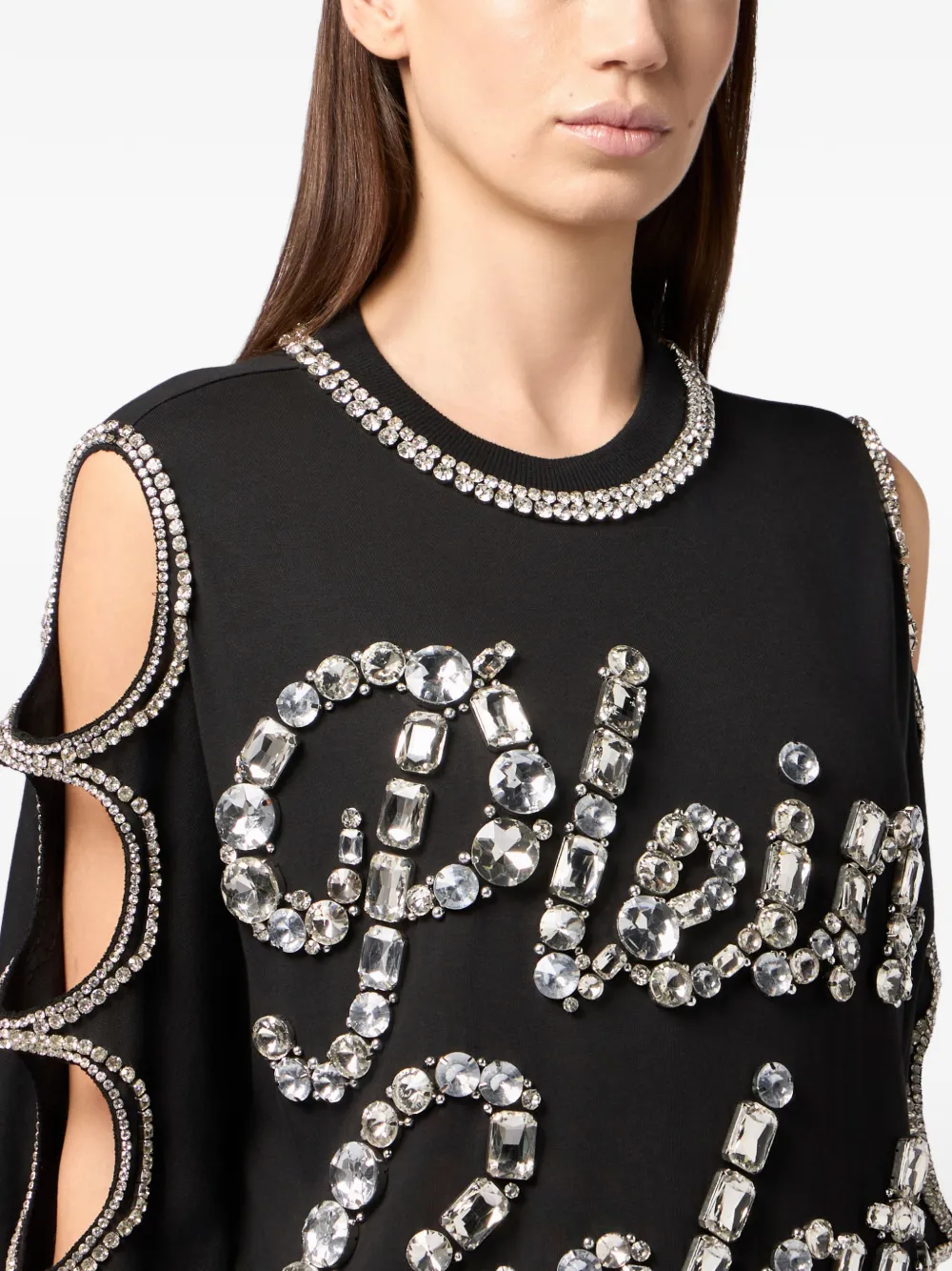 Philipp Plein Verfraaide mini-jurk Zwart