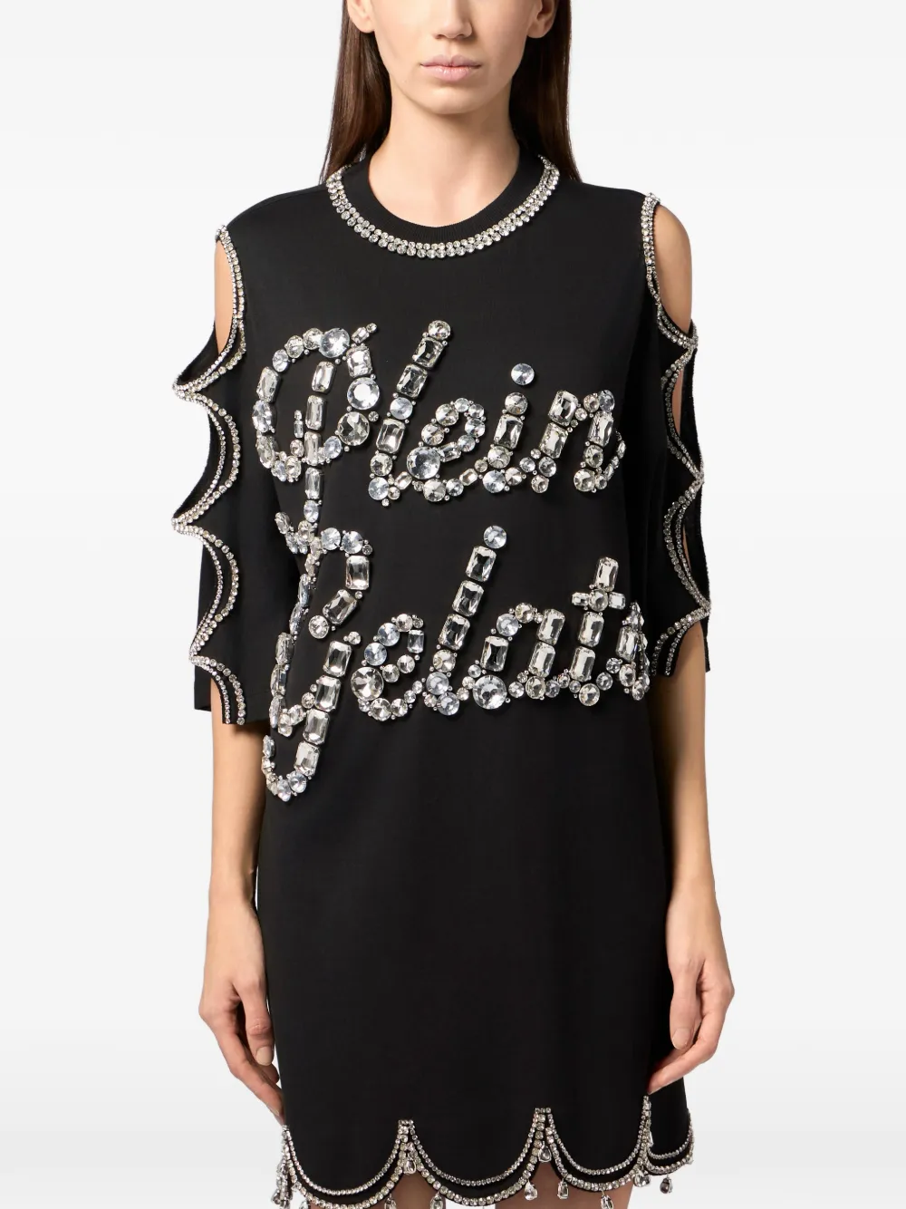 Philipp Plein Verfraaide mini-jurk Zwart