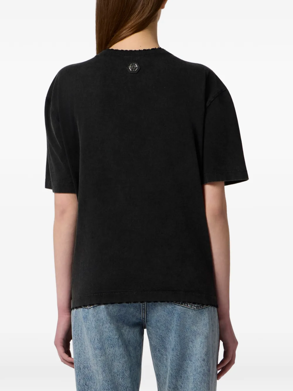 Philipp Plein T-shirt verfraaid met kristallen Zwart