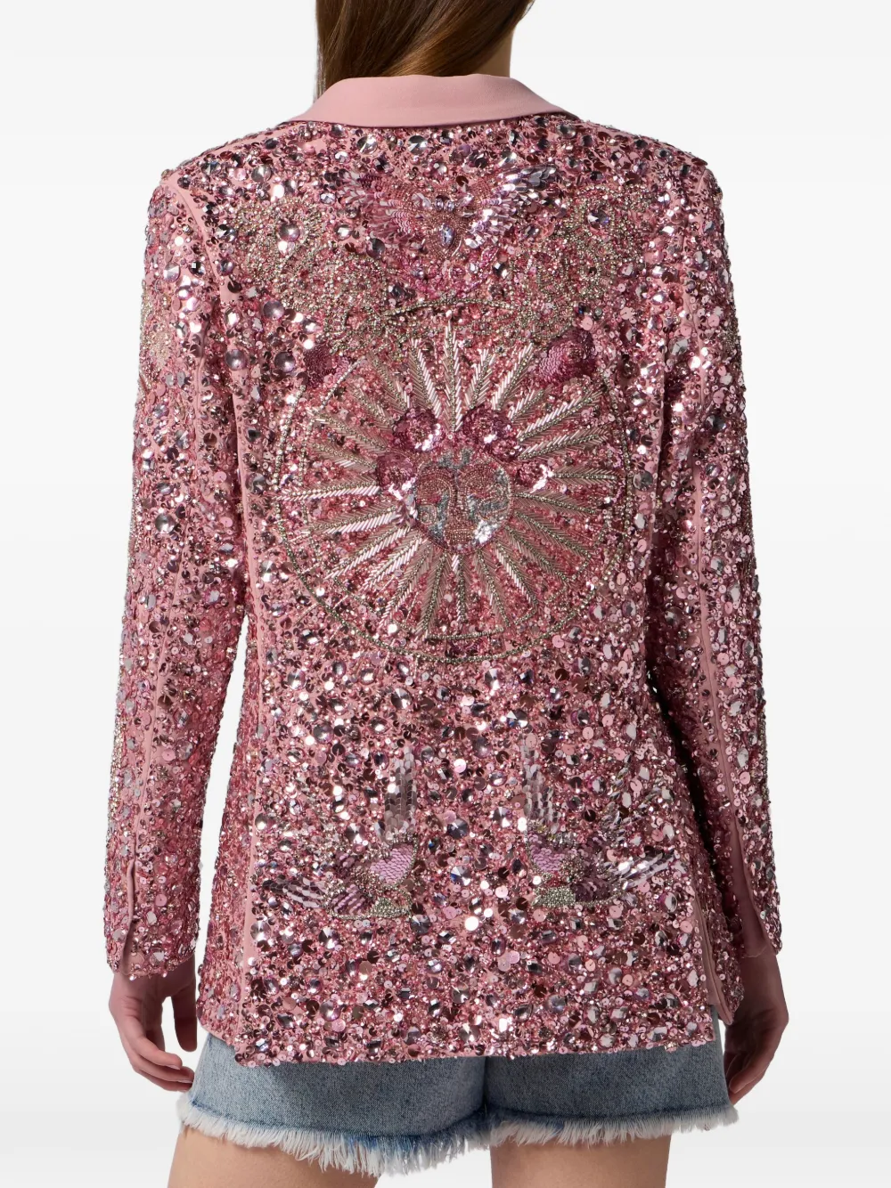 Philipp Plein Blazer verfraaid met pailletten Roze