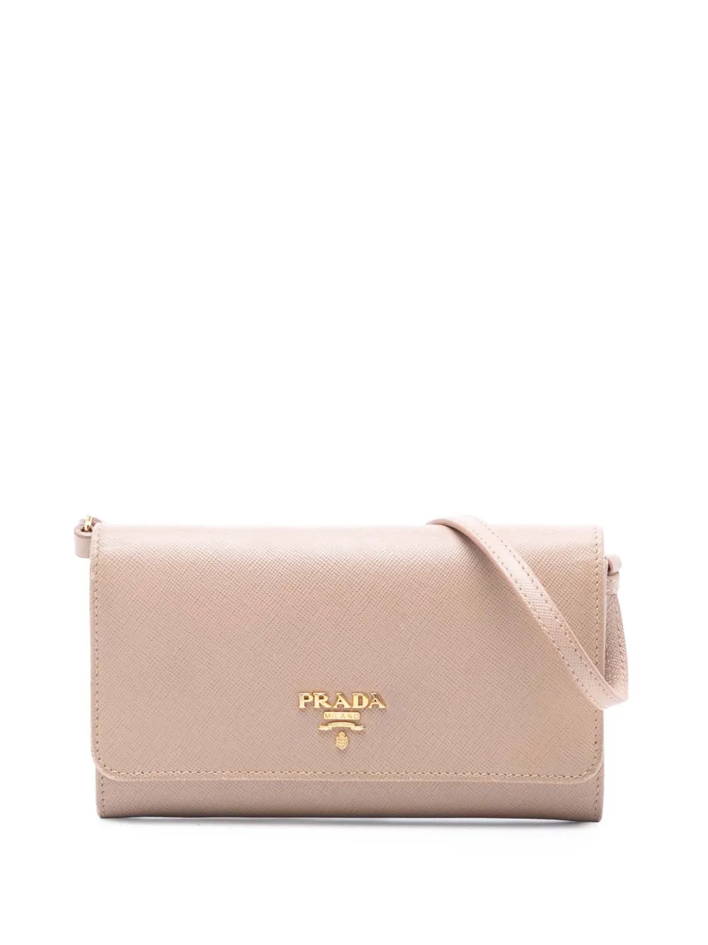 Prada Pre-Owned 2010-2025 Saffiano Wallet on Strap crossbody bag - Marrone