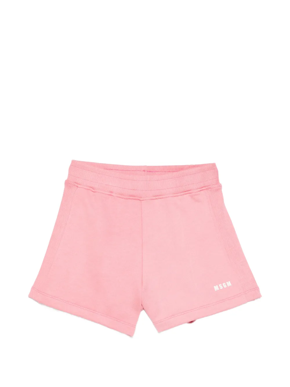 MSGM Kids elastic-waist ribbed shorts - Rosa
