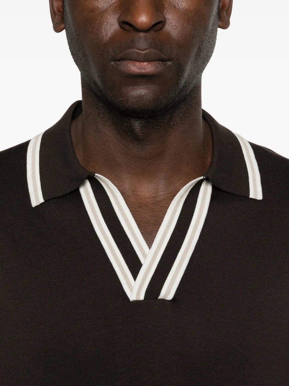 Paolo Pecora T-shirt met V-hals Bruin