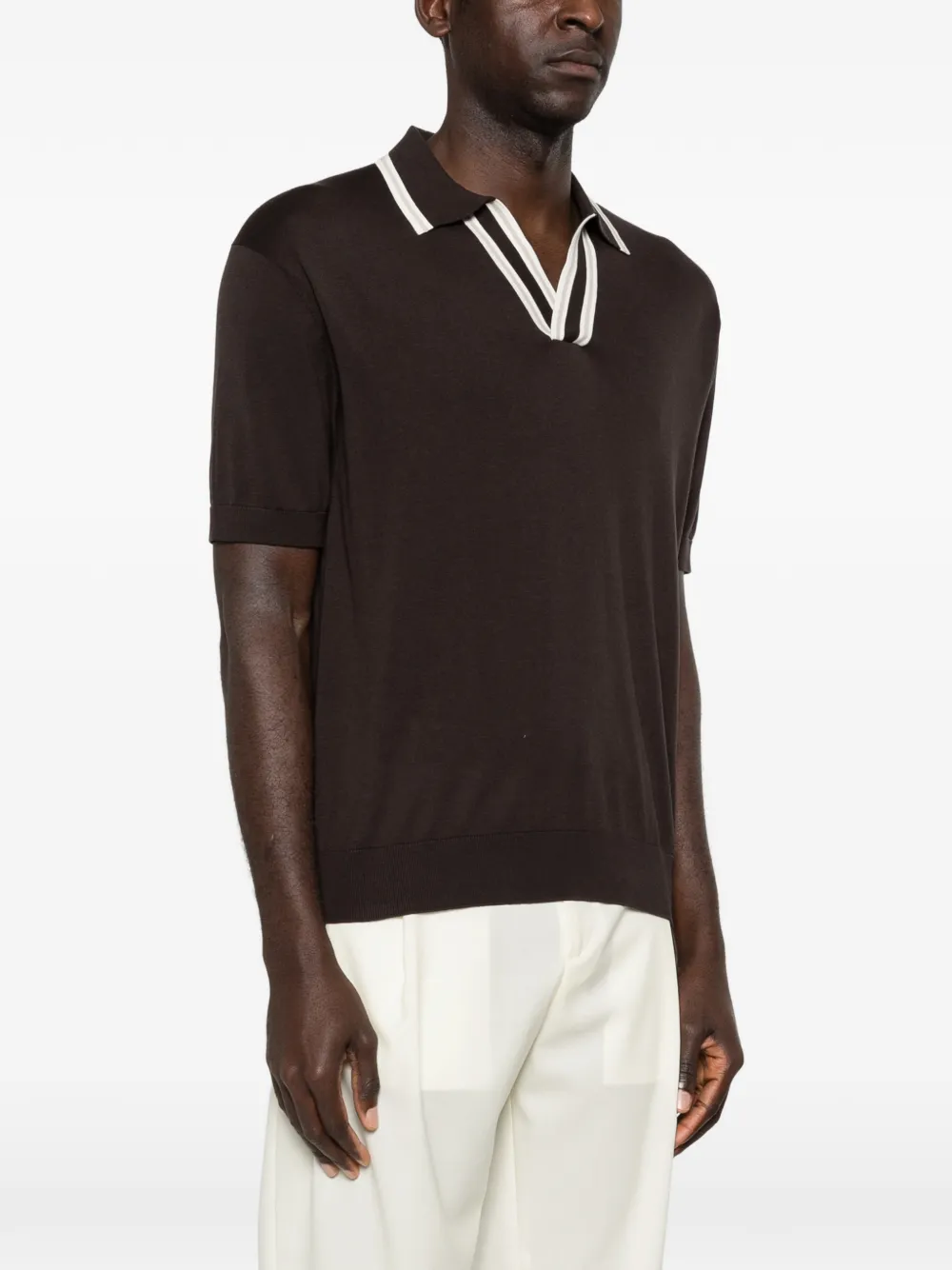 Paolo Pecora T-shirt met V-hals Bruin