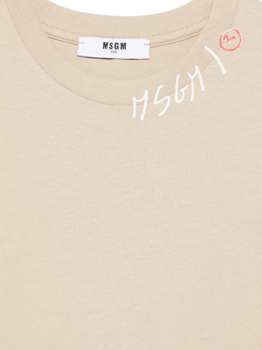 MSGM Kids T-shirt met logo Beige