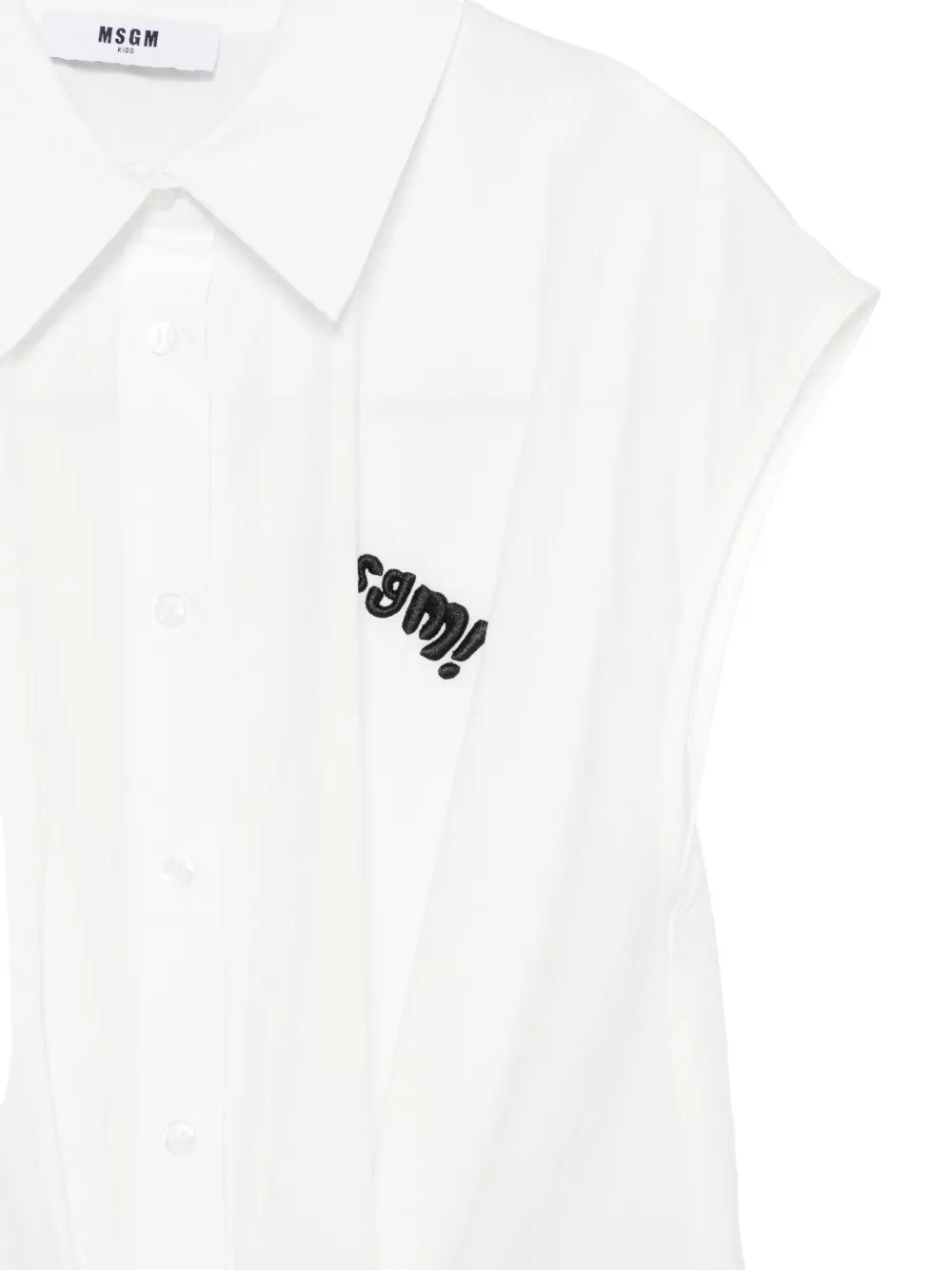 MSGM Kids Jurk met logodetail Wit