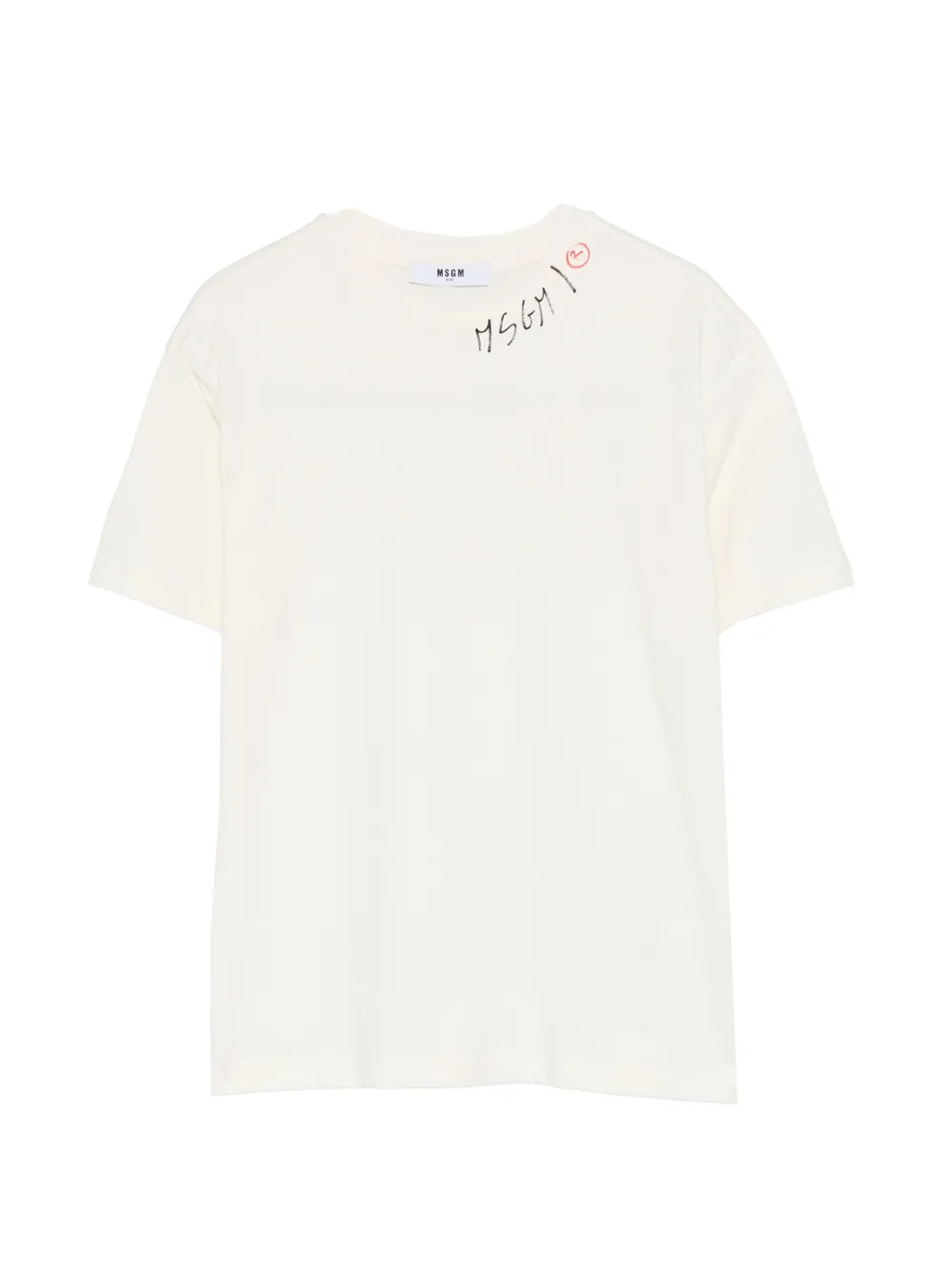 MSGM Kids logo T-shirt - Nude