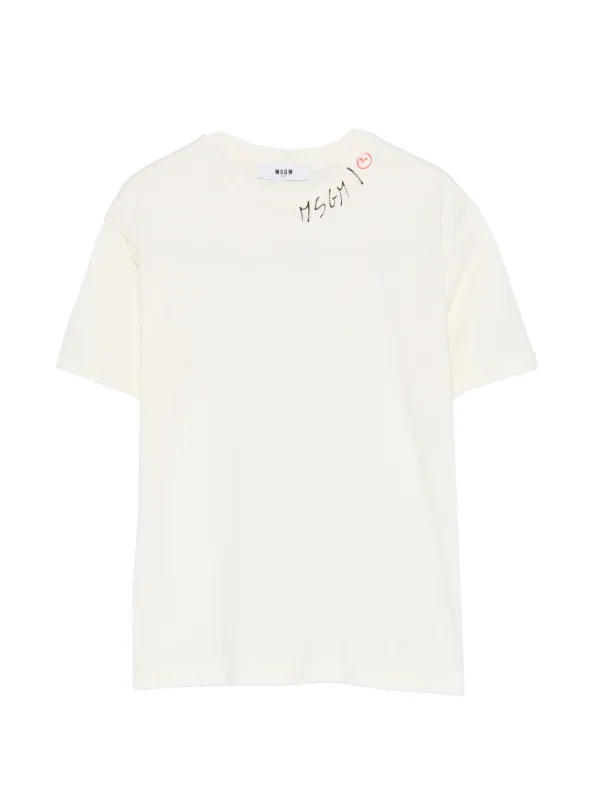 MSGM Kids Logo T-shirt | Neutrals | FARFETCH SG