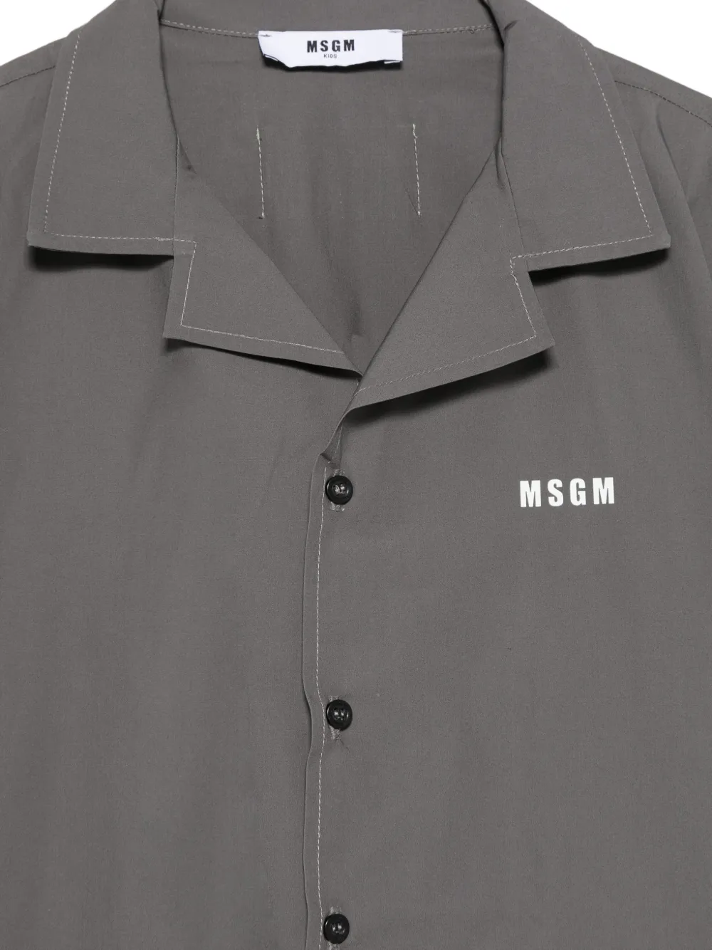  Msgm Kids Logo-detail Short-sleeve Shirt - Grey 