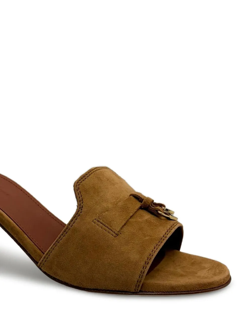 Loro Piana Summer Charms sandalen met hak Bruin