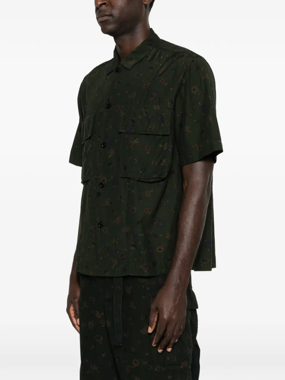 sacai Overhemd met bloemenprint Groen