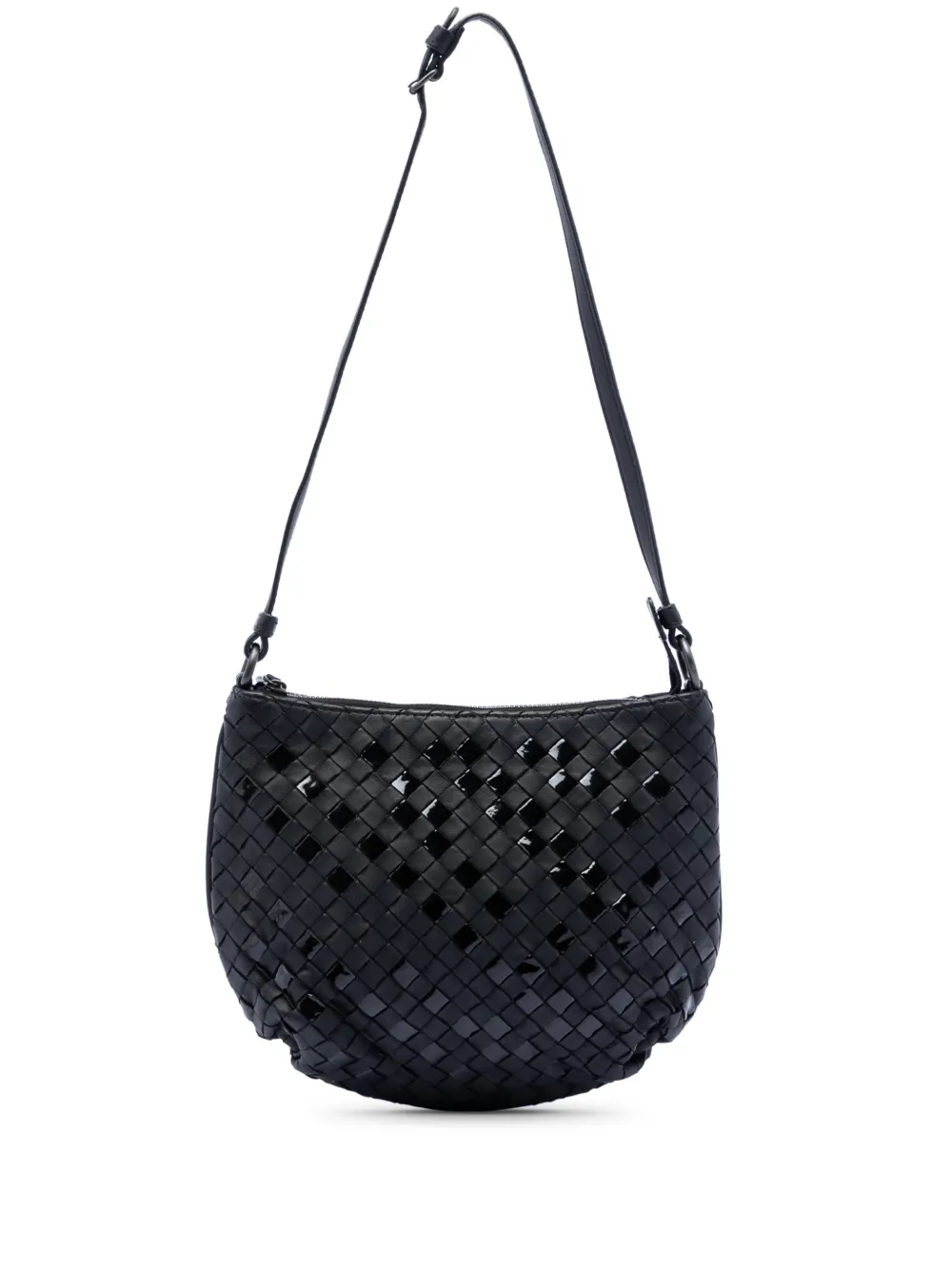 Bottega Veneta Pre-Owned 2012-2025 Nappa and Patent Intrecciato crossbody bag - Nero