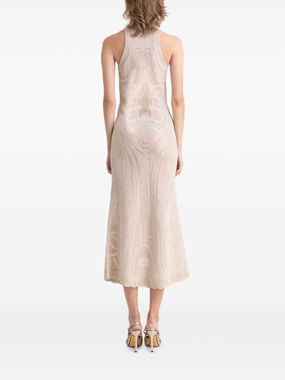 Gemy Maalouf Midi-jurk met patroon Beige