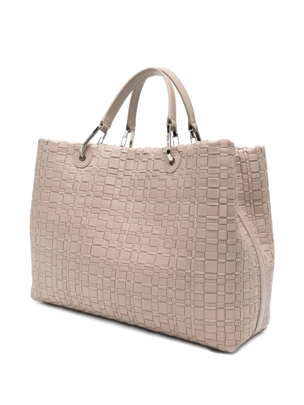 Emporio Armani Geweven shopper met handvat Beige