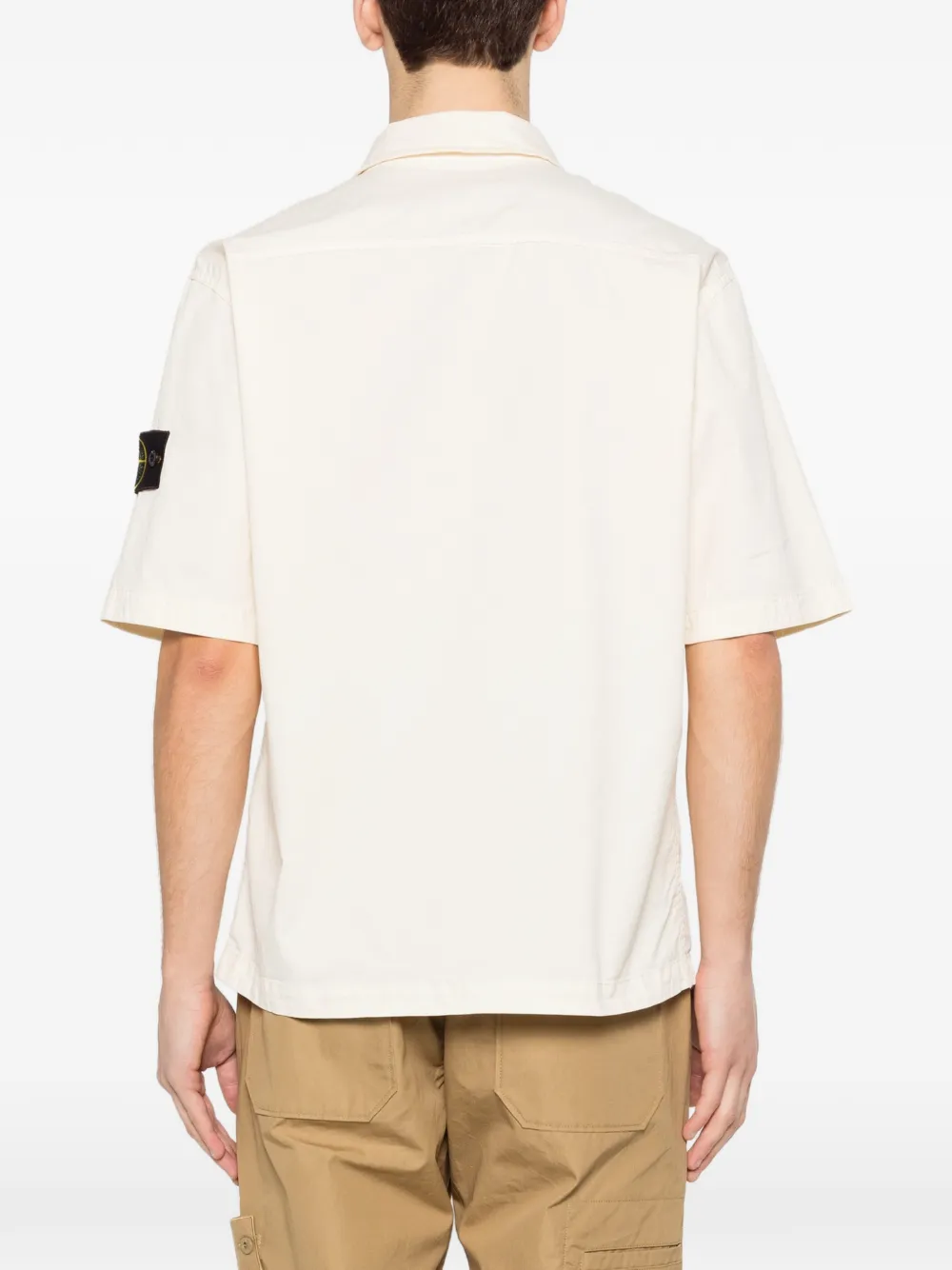 Stone Island 1100025 stretch katoenen-twill overhemd Beige