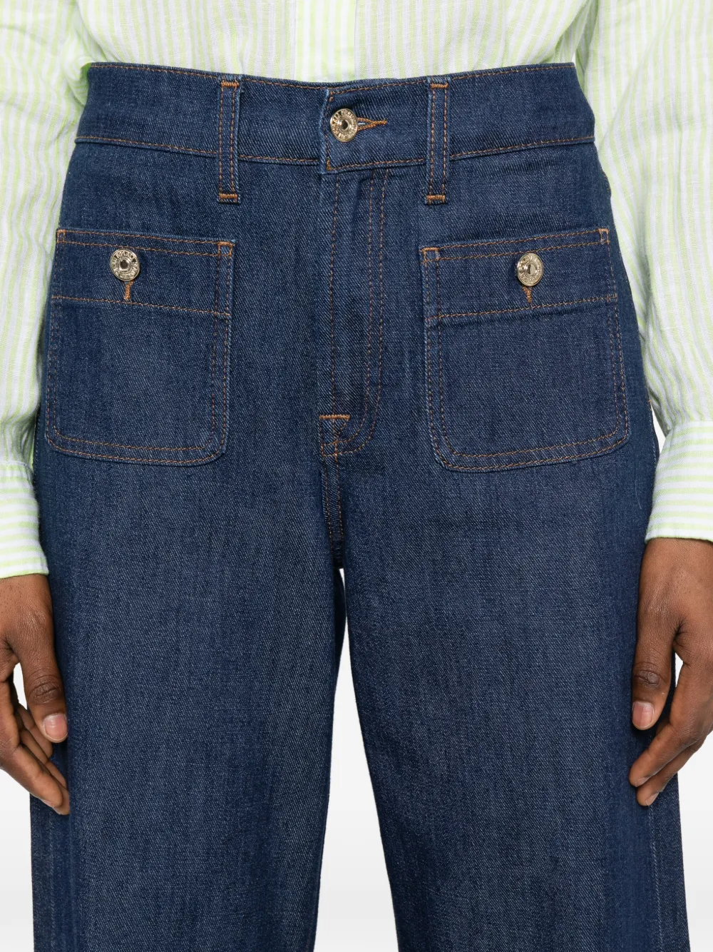 7 For All Mankind Lotta paspelloze jeans met opgestikte zak Blauw