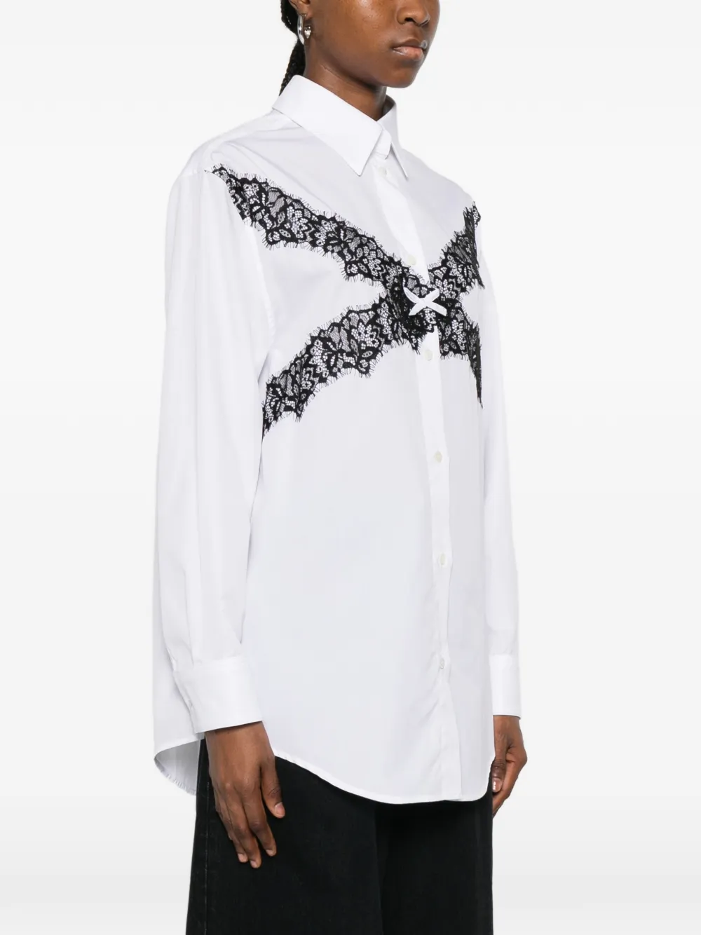 Viktor & Rolf Blouse met afwerking van kant en strikdetail Wit