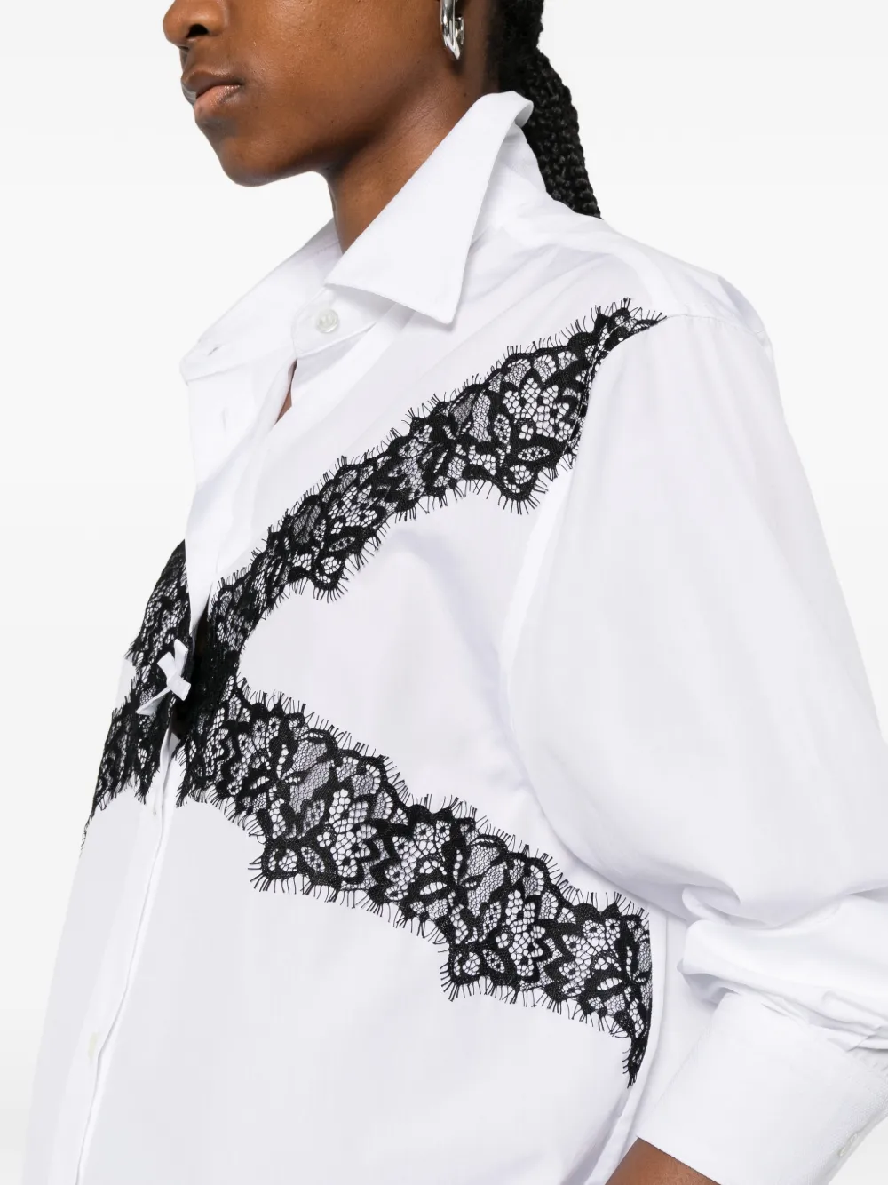 Viktor & Rolf Blouse met afwerking van kant en strikdetail Wit