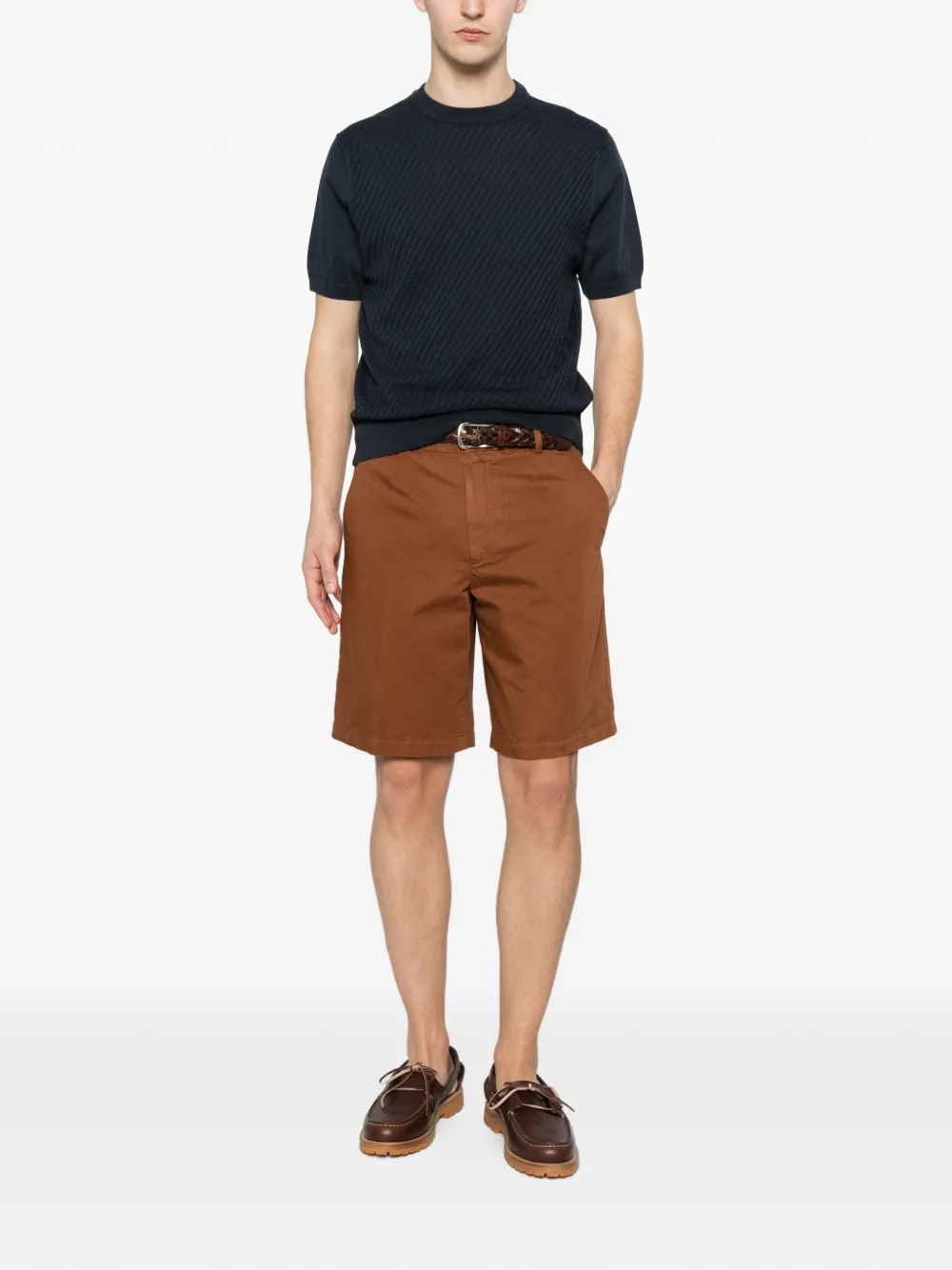 Zegna flat-front shorts - Marrone