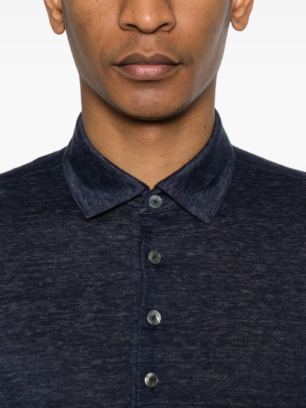 Zegna Button-up poloshirt Blauw