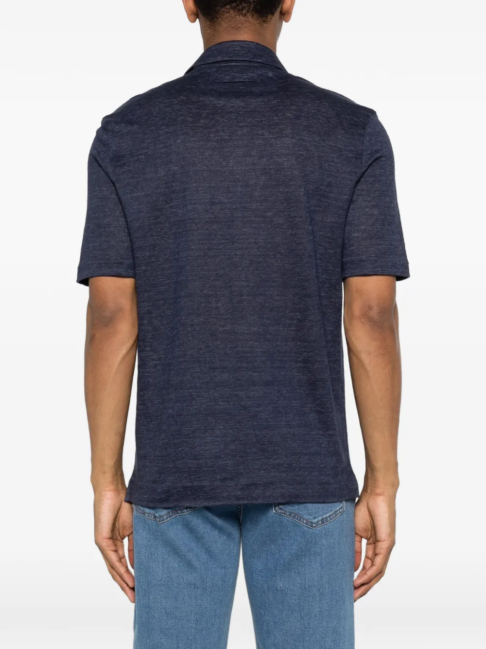 Zegna Button-up poloshirt Blauw