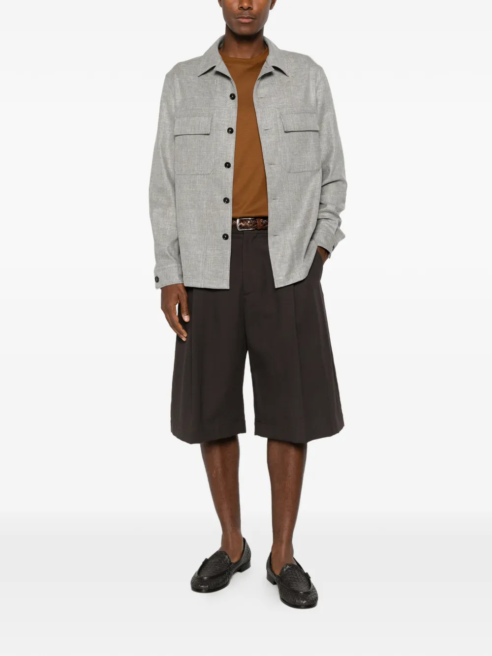 Zegna T-shirt met ronde hals Bruin