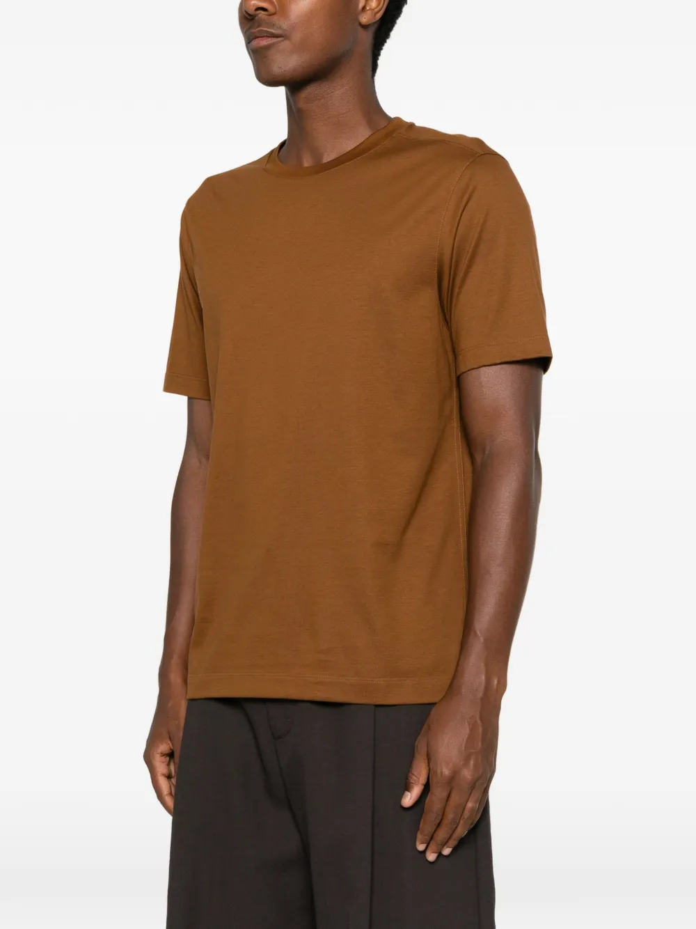 Zegna T-shirt met ronde hals Bruin
