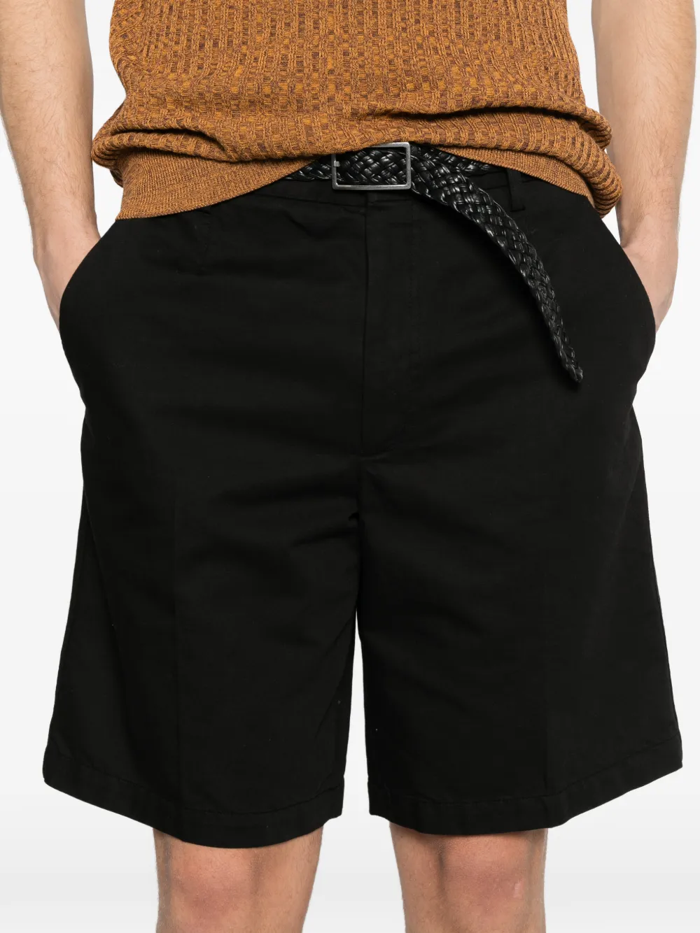 Zegna Shorts met platte voorkant Zwart