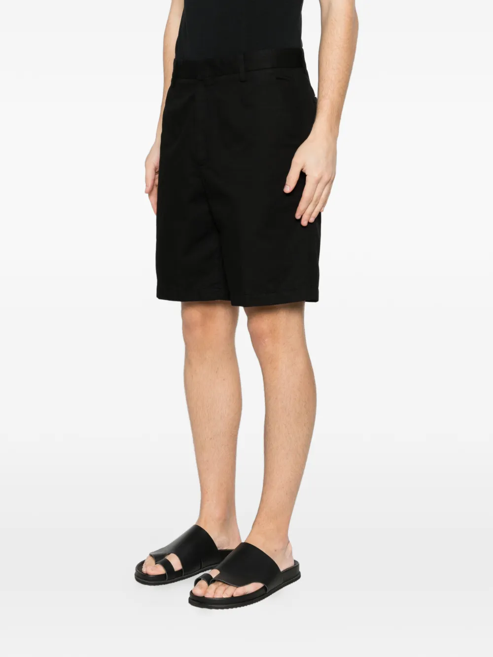  Zegna Flat-front Shorts - Black 