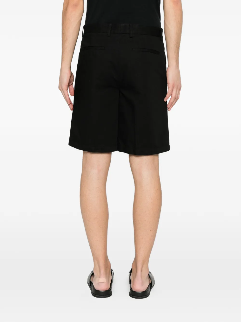 Zegna Shorts met platte voorkant Zwart