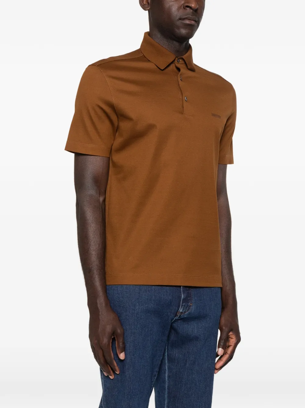 Zegna Poloshirt met korte mouwen Bruin