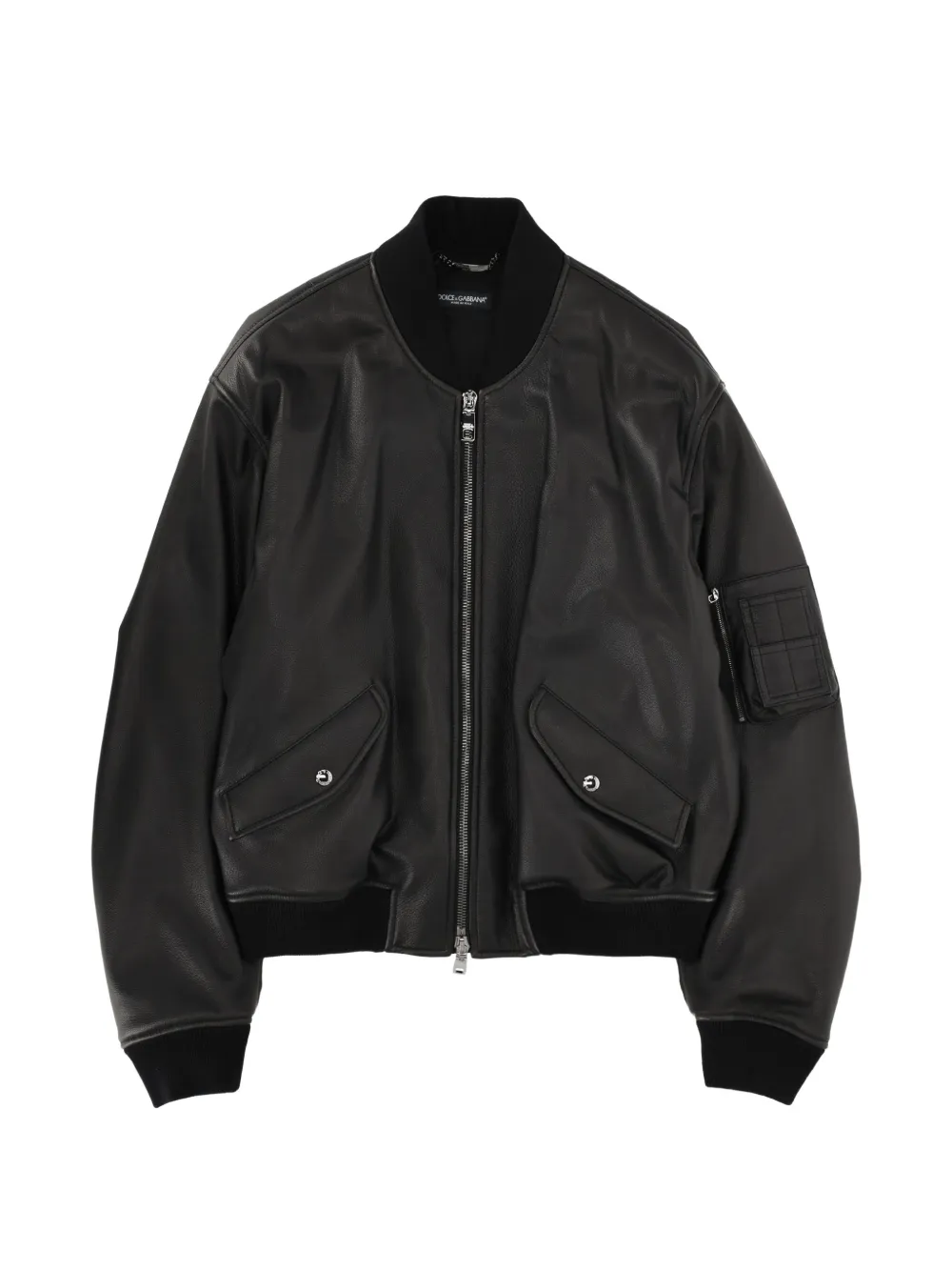 Dolce & Gabbana zip-up leather jacket - Nero