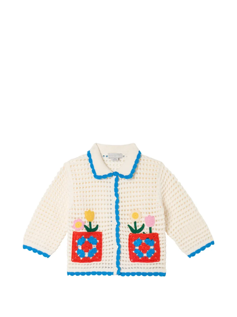 Stella McCartney Kids floral-applique cardigan - Toni neutri