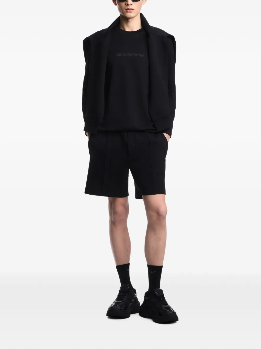 Emporio Armani T-shirt met lange mouwen Zwart