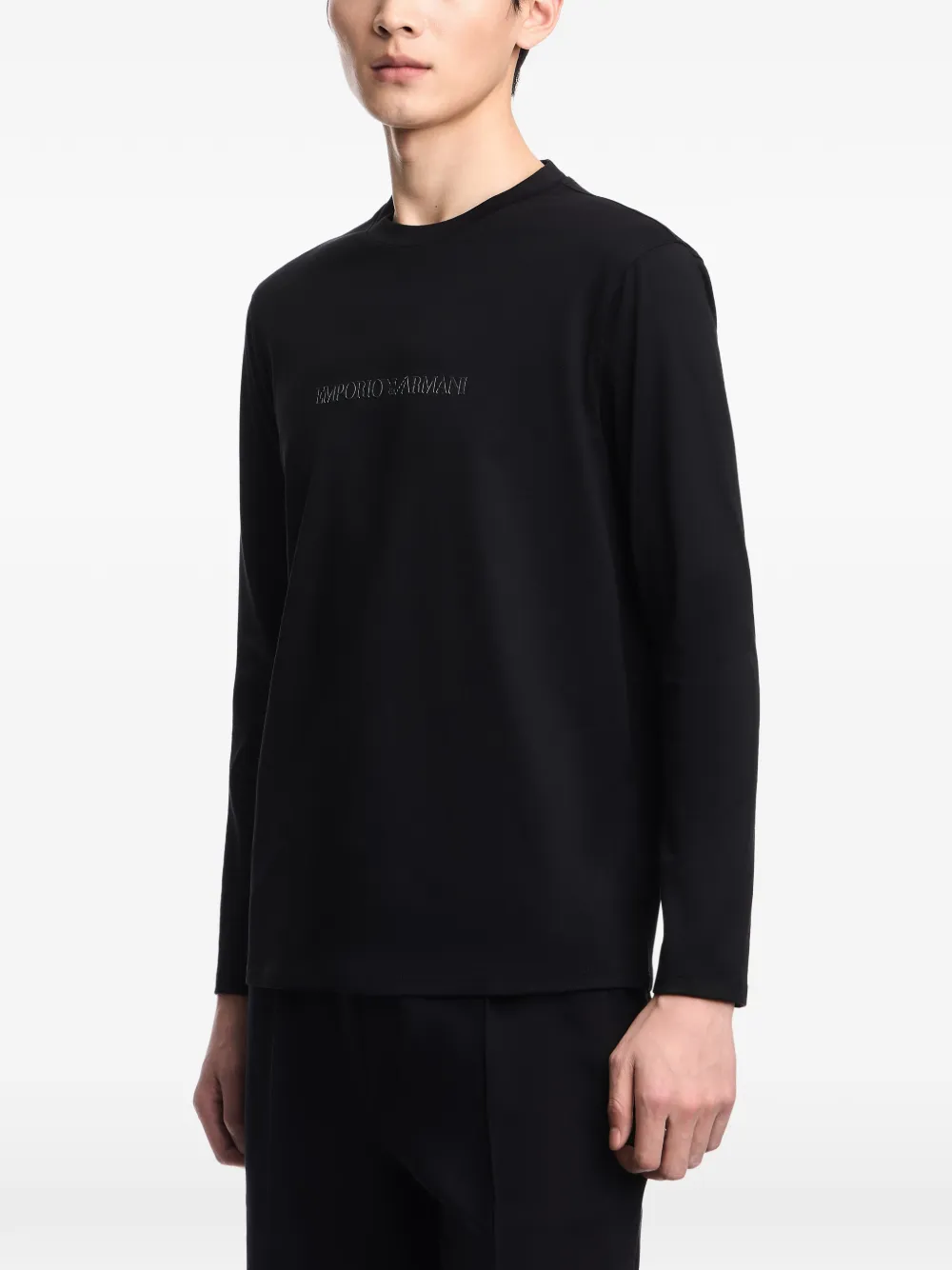 Emporio Armani T-shirt met lange mouwen Zwart