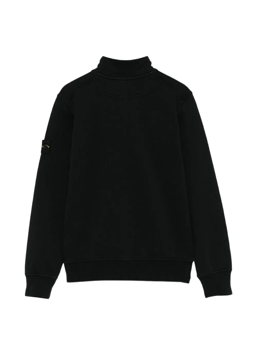 Stone Island Junior Sweater met halve rits Zwart