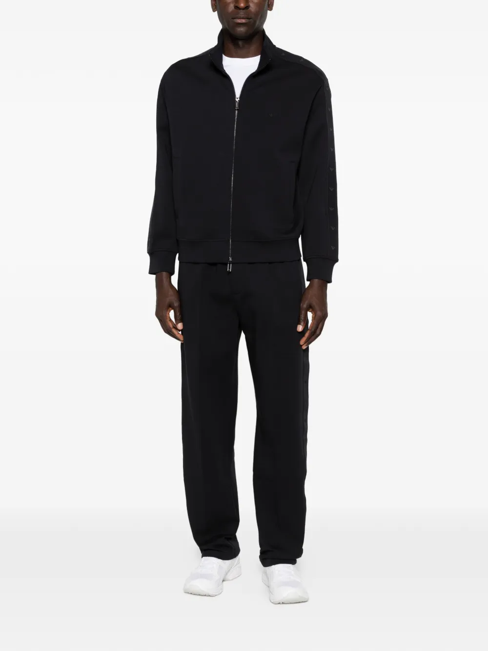 Emporio Armani Sweater met ritsdetail Zwart