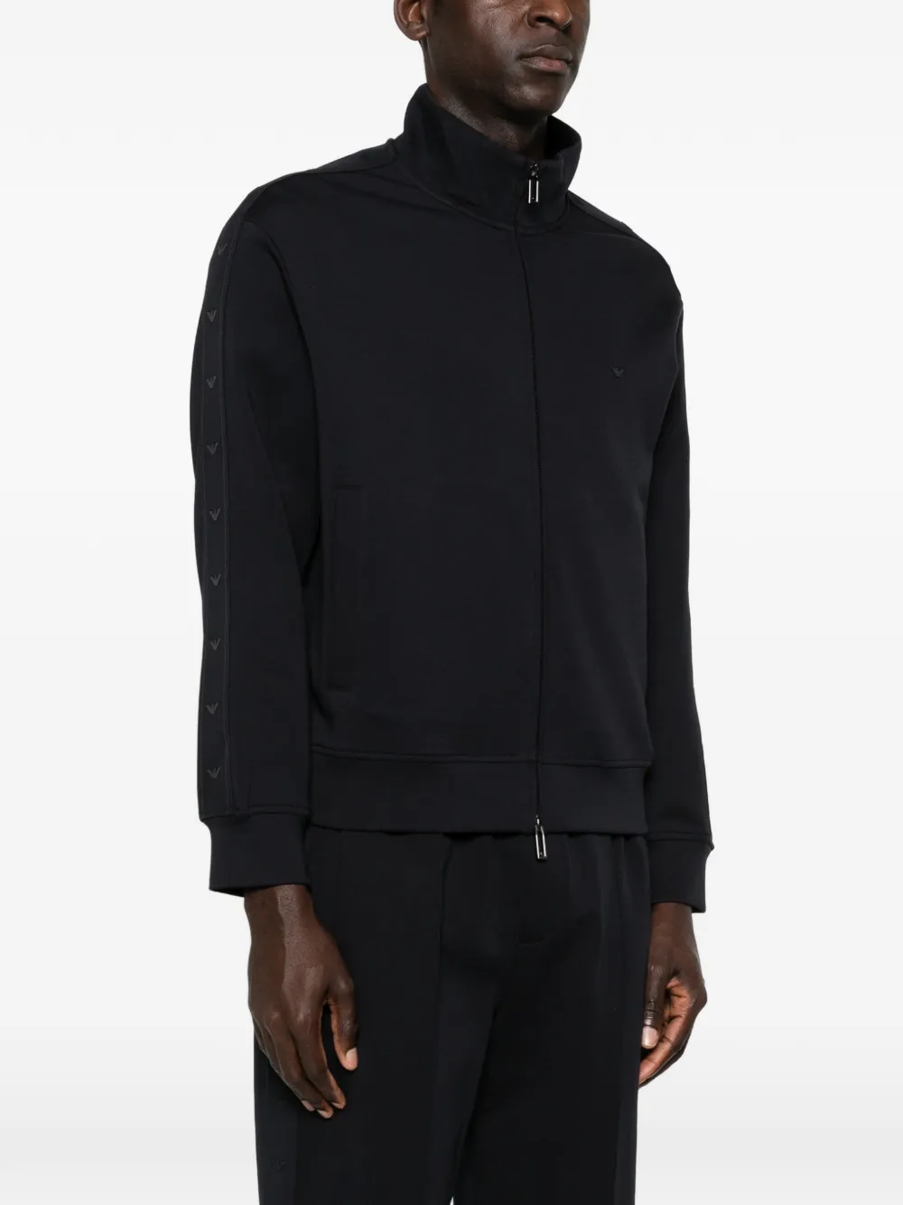 Emporio Armani Sweater met ritsdetail Zwart