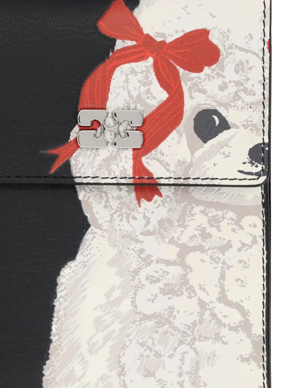  Ganni Cartera Con Perro Estampado - Blanco 