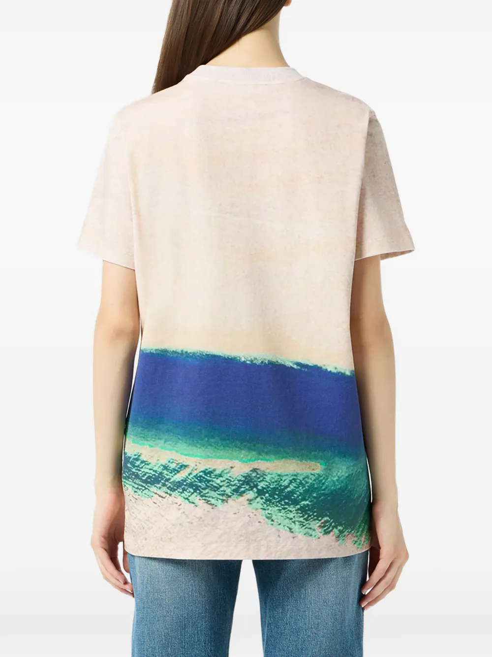 Blumarine T-shirt met borduurwerk Beige