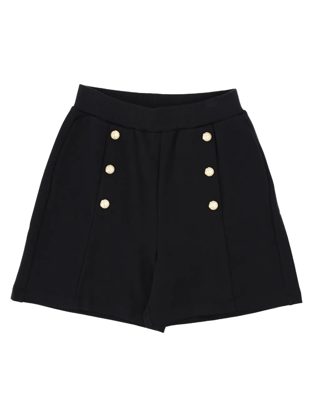 Balmain Kids Jersey shorts met knopen met reliëf Zwart