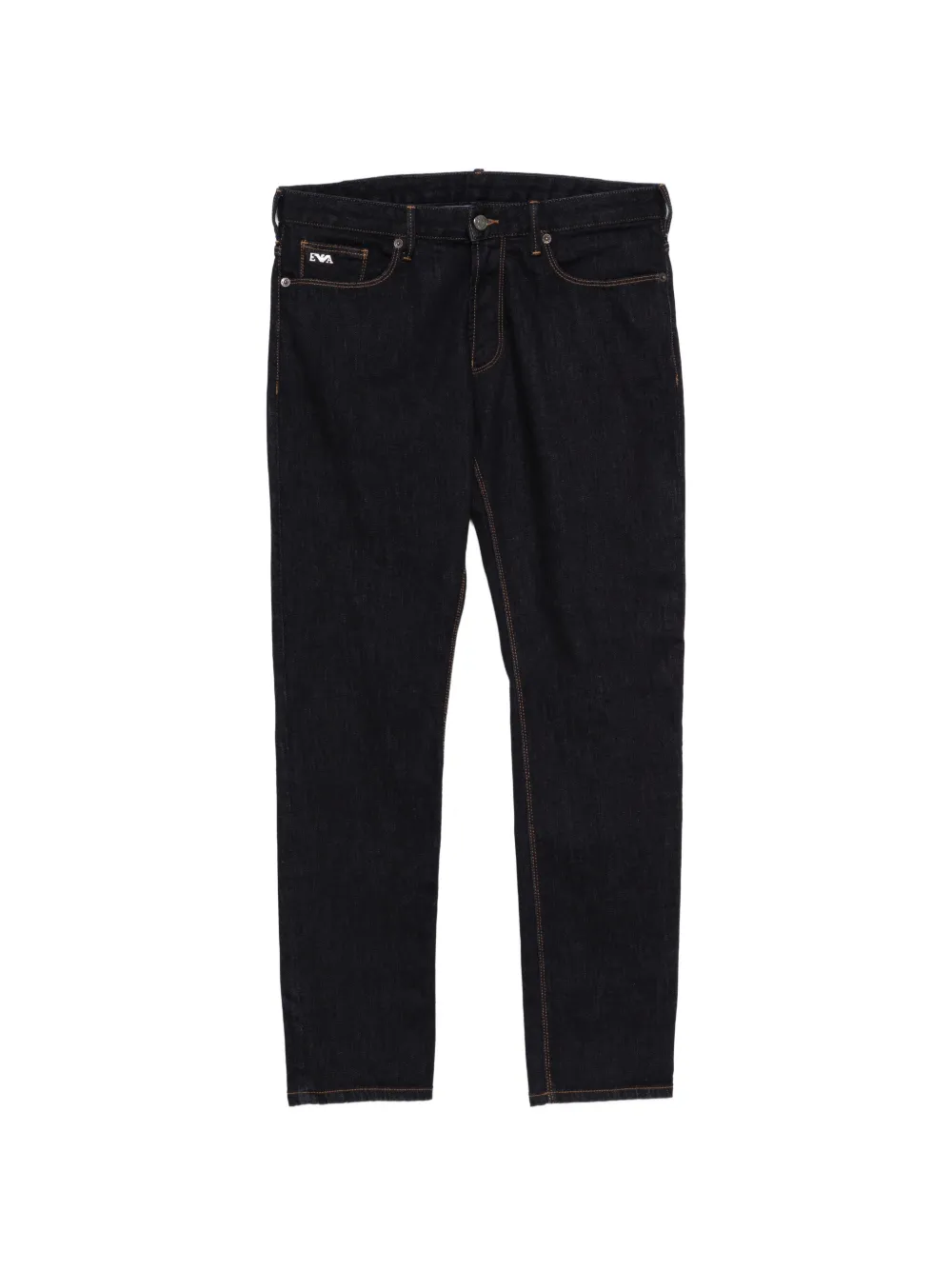 Emporio Armani logo-patch five-pockets jeans - Blau