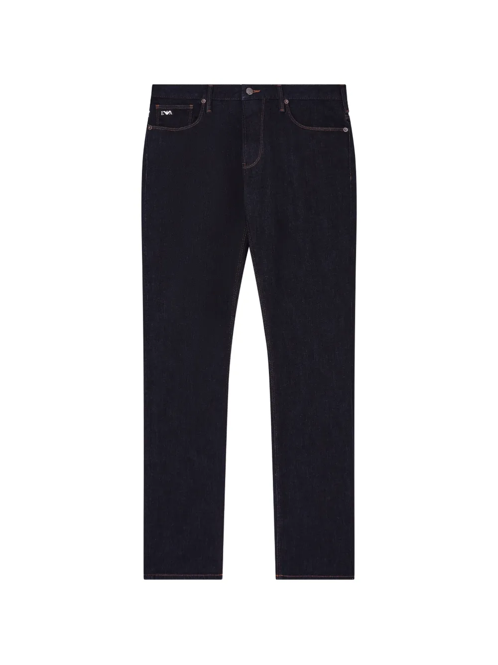 Emporio Armani logo-patch five-pockets jeans - Blu