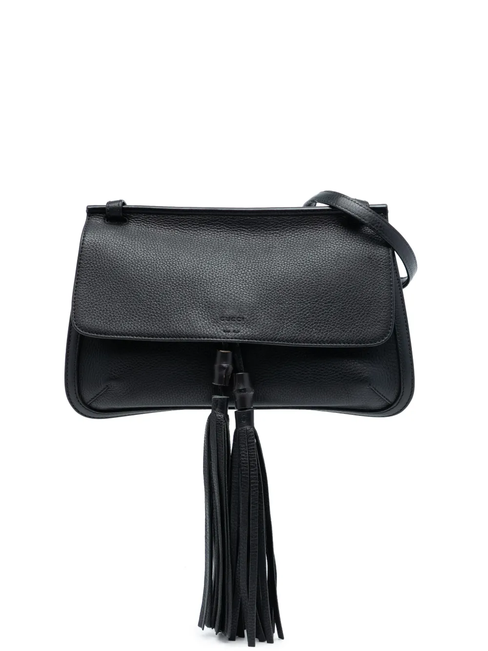 Gucci Pre-Owned 2000-2015 Medium Leather Bamboo Daily crossbody bag - Nero